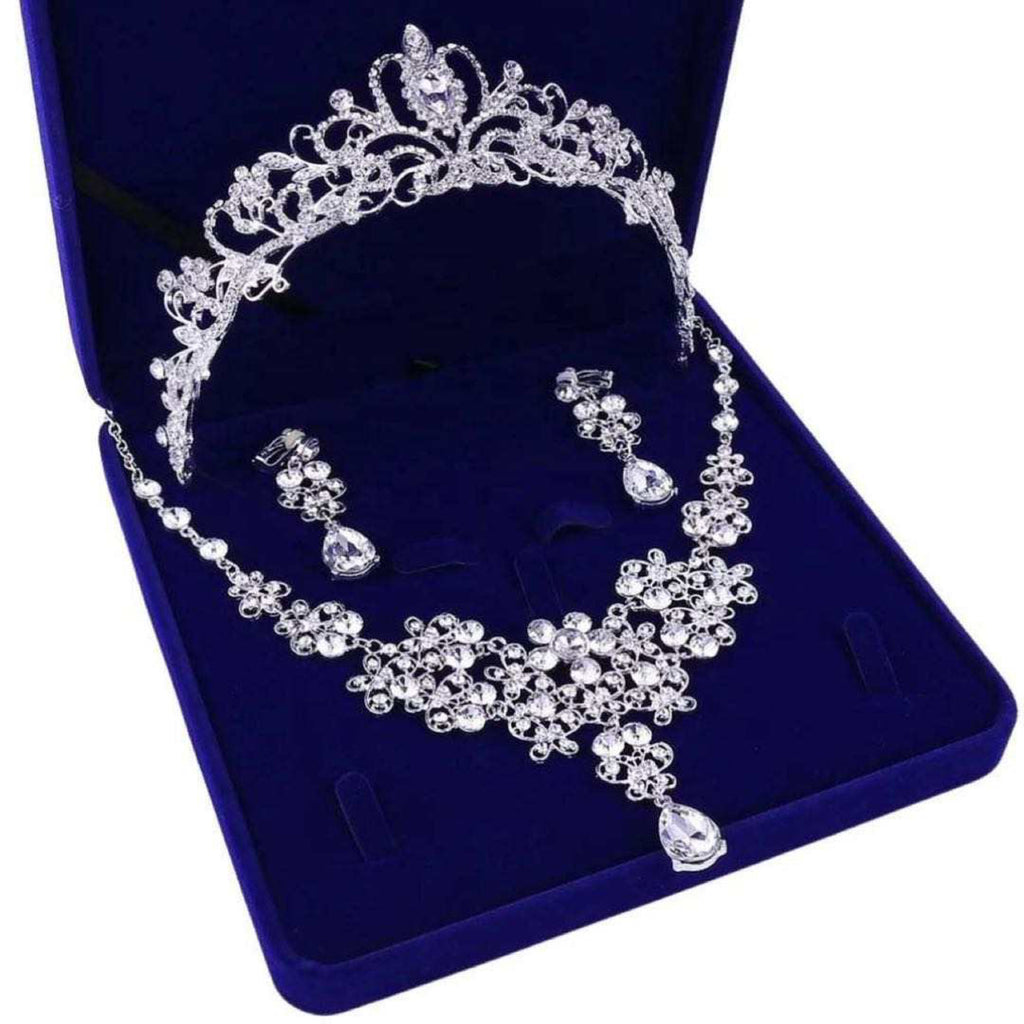 GV Royal Bridal/Prom/Pageant/Wedding 3 piece Tiaras, Earrings and Necklace set  GVCouture   