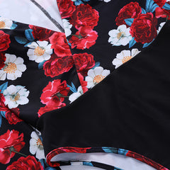 GV plunging v-neck floral print bodysuit bodysuit GVCouture   