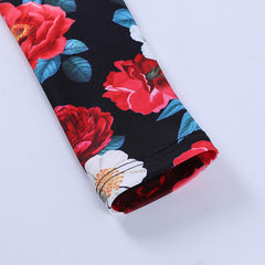 GV plunging v-neck floral print bodysuit bodysuit GVCouture   
