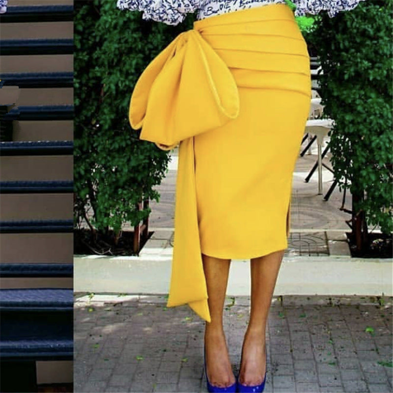 GV Scuba side bow skirt skirts GVCouture S Yellow 