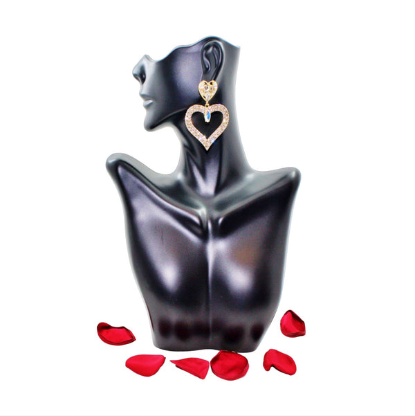 GV Diamond Hearts Drop Earrings