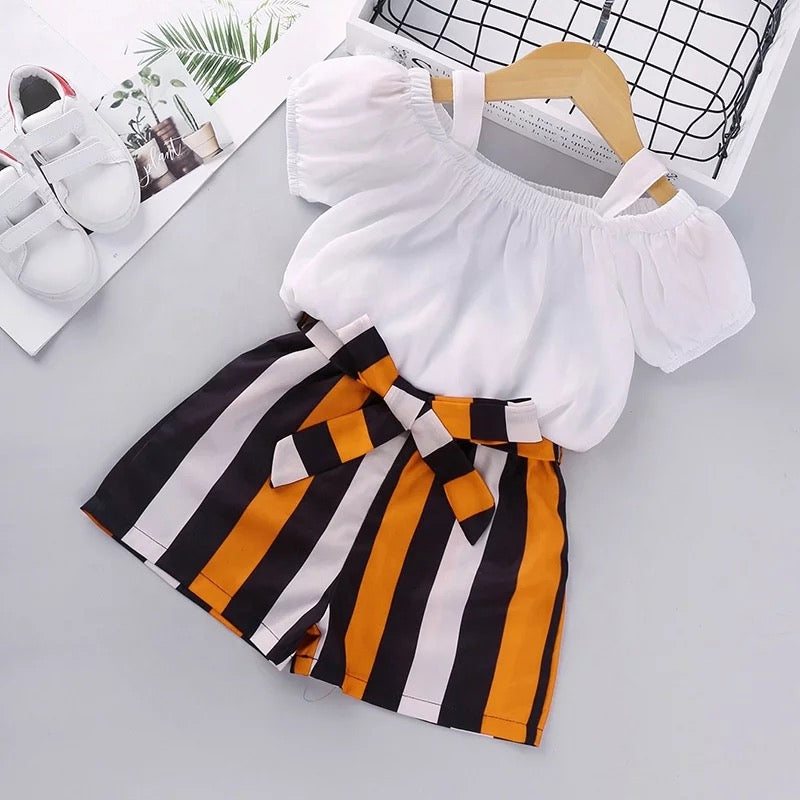 GV girls’ Susie striped shorts set sets GVCouture   
