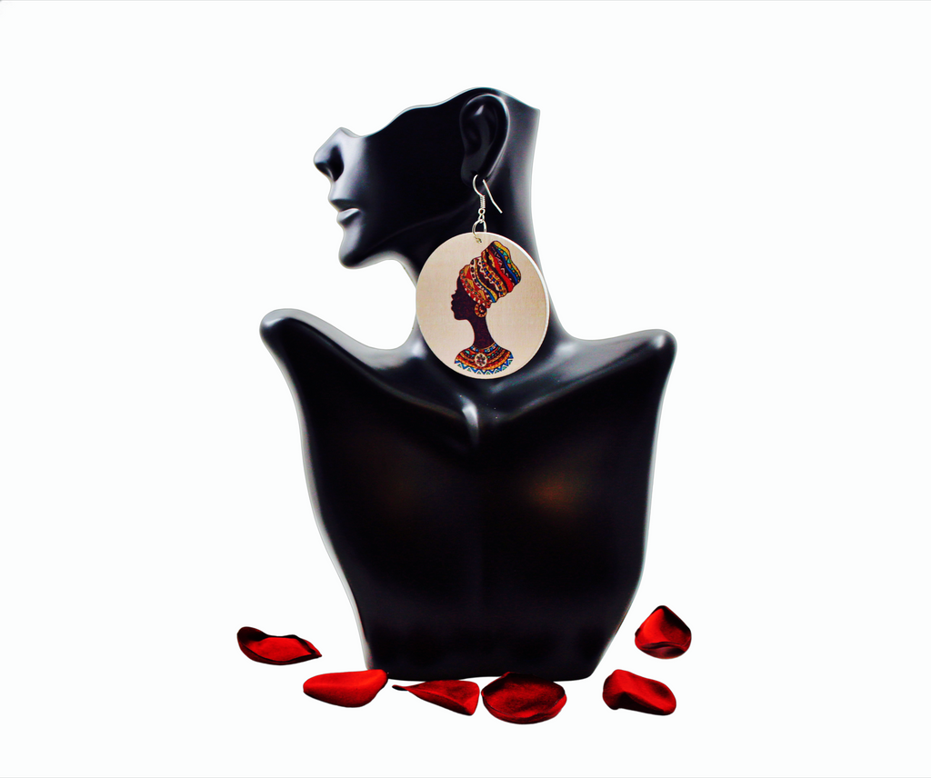 GV Mama Africa Wood Painted Earrings Earrings GVCouture Arise  