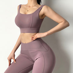 GV Women's 2 Piece seamless set women Yoga Womens Fitness Workout Nude tight Set jogging set for women  GVCouture   