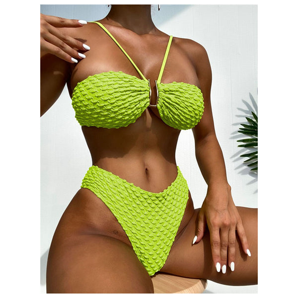 GV Women's Two-pieces Special Fabric Swimwear Crinkle Bikini girls bathing suits Sexy Micro swimsuits Brazilian Bikini