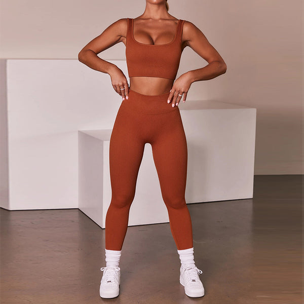 GV Women's Seamless Sports Vest Bra Yoga Clothing Workout Running Wear Yoga Legging Bra Set