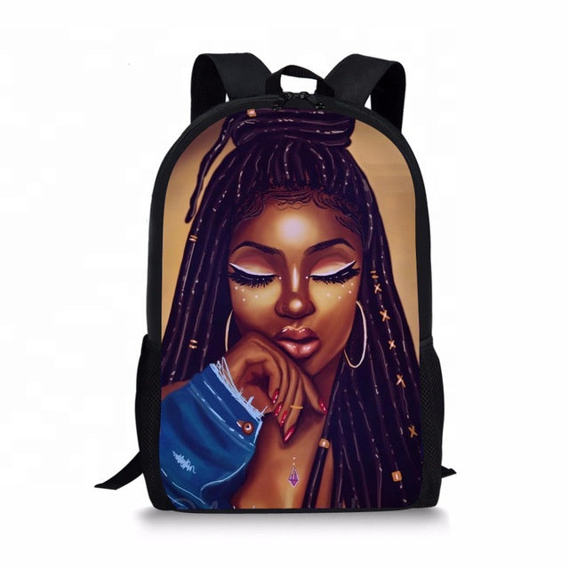GV Kids Blak girl magic Backpack Bookbags Black Art Afro American Women  GVCouture   