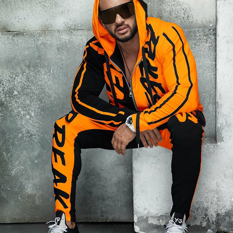 Wholesale popular street wear Suits casual sports Men Hoodie Clothing in stock autumn sweatsuit personality punk  hip hop set  GVCouture   