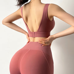 GV Women's 2 Piece seamless set women Yoga Womens Fitness Workout Nude tight Set jogging set for women  GVCouture XL rose pink 