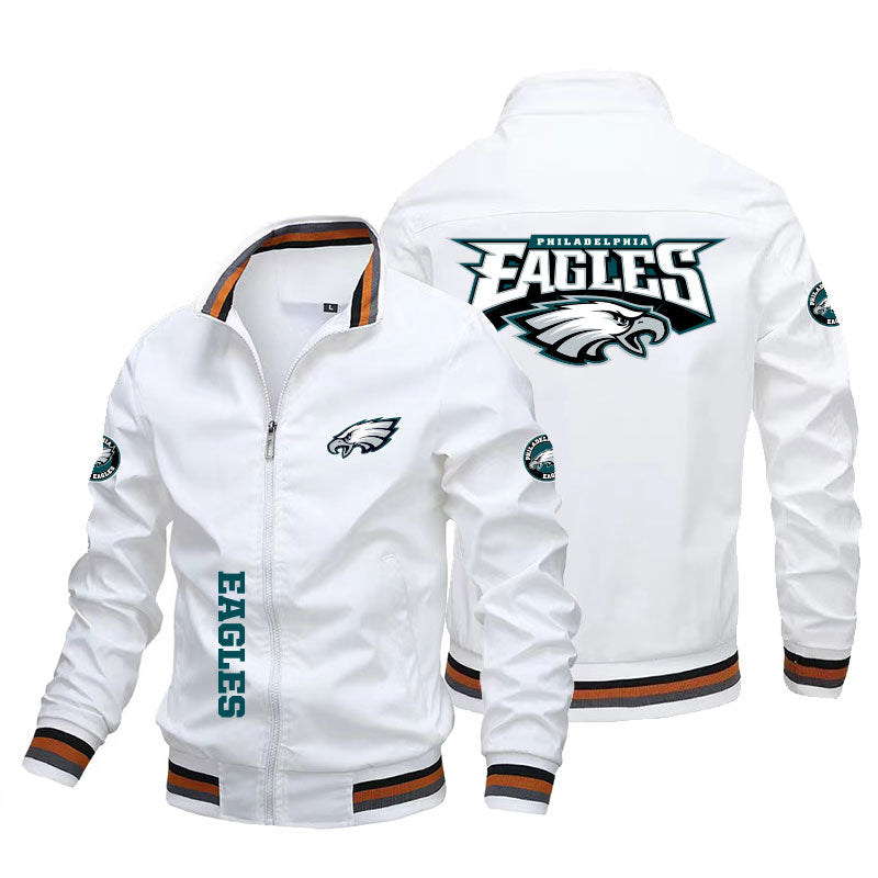 NFLE Eagle Best Quality Down Leather Jacket For Men Color Black Customized Design Clothing And Logo  GVCouture   