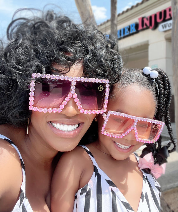 GV Mommy & Me Oversized Bling Square Sunglasses