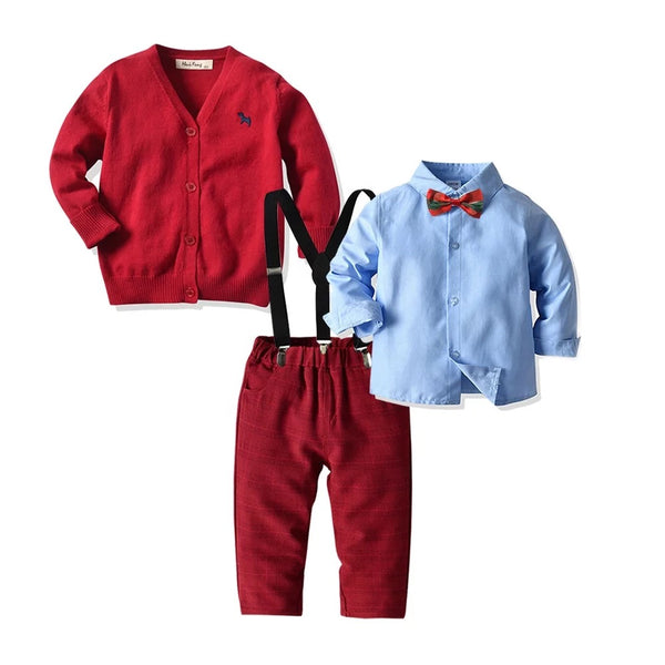 GV Boys’ Bobby 3 Piece Cardigan, Suspender, Bow Tie Set