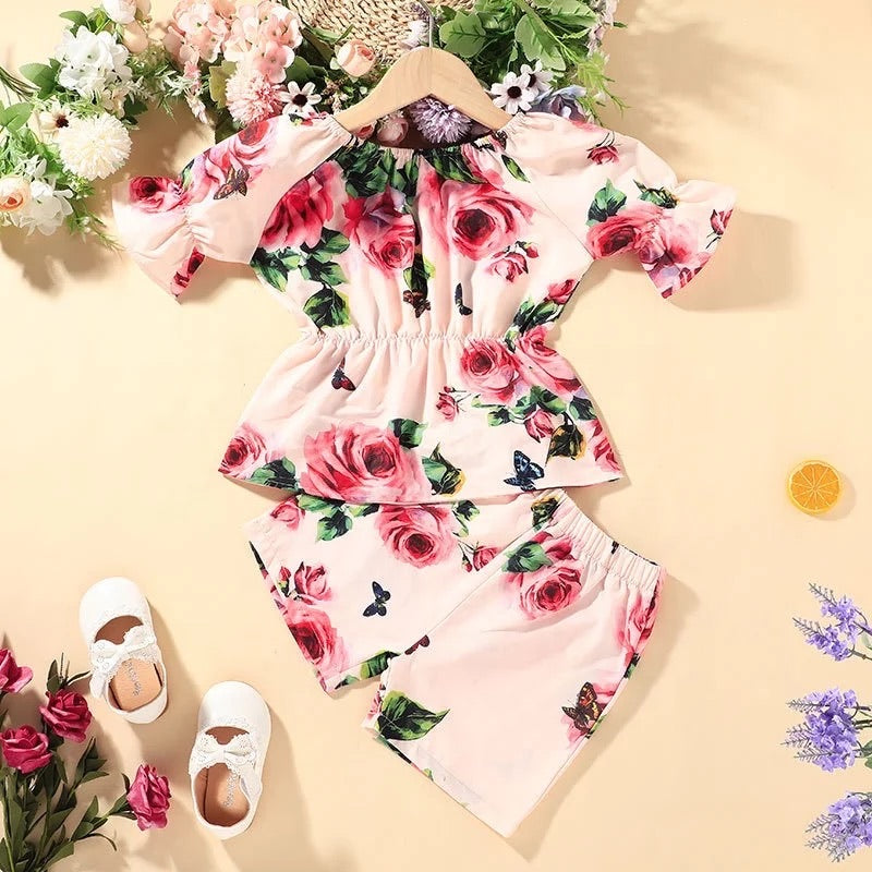 GV Toddler/Girls’ Marilyn floral Shorts set sets GVCouture   