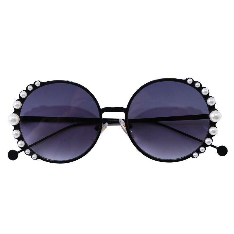 Pretty Pearl Toddler/Kids round Pearl sunglasses  GVCouture Black  