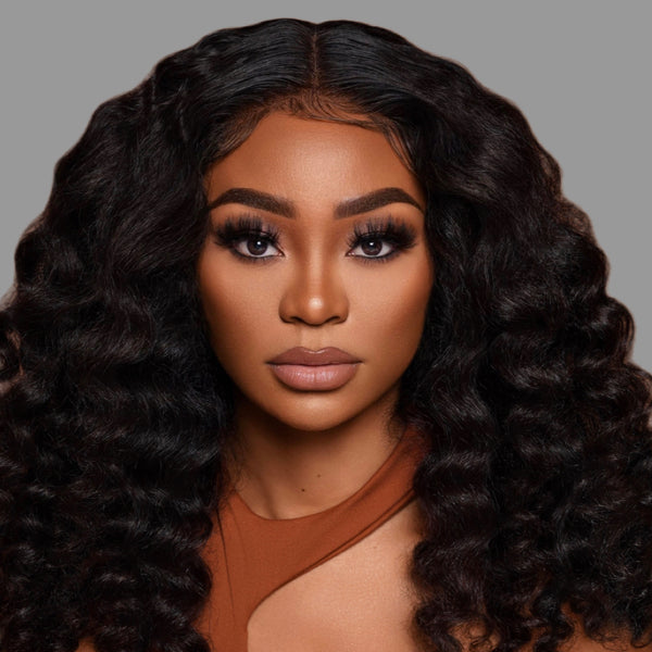 CARHOMERS Deep Curl 100% High Density Brazilian Human Hair HD lace Wigs